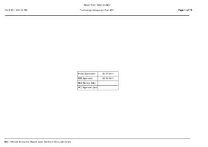 Spoon River Valley CUSD[removed]:21:51 PM ©2011 Illinois Interactive Report Card, Northern Illinois University  Technology Integration Plan 2011