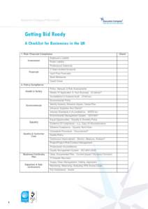 Executive Compass® Download  Getting Bid Ready A Checklist for Businesses in the UK 1. Risk/ Financial Compliance Employer’s Liability