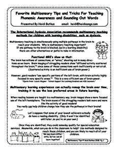 Reading / Educational psychology / Applied linguistics / Learning / Phonemic awareness / Synthetic phonics / Dyslexia / Sight word / Jolly Phonics / Education / Phonics / Linguistics