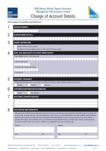 BOQ Money Market Deposit Accounts Managed by DDH Graham Limited Change of Account Details Please complete form in BLACK INK using CAPITAL letters.