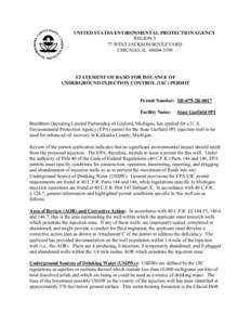 Enhanced oil recovery / Injection well / Water supply / Environment of the United States / Water / Water supply and sanitation in the United States / Safe Drinking Water Act / Title 40 of the Code of Federal Regulations