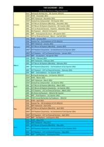 TAX CALENDAR – 2012 (Last Dates for Return filing & Payments) January  February