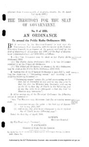 [Extract from Commonwealth of Australia Gazette, No. 33, dated 2nd April, [removed]THE TERRITORY FOR THE SEAT OF GOVERNMENT. No. 9 of 1936.