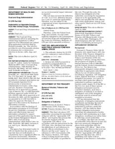 [removed]Federal Register / Vol. 67, No[removed]Monday, April 15, [removed]Rules and Regulations DEPARTMENT OF HEALTH AND HUMAN SERVICES