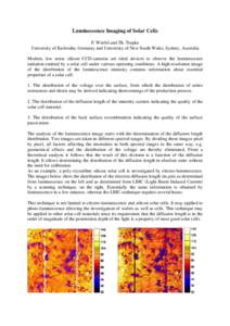 Luminescence Imaging of Solar Cells