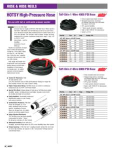 indicates “Maximum Stock”  HOSE & HOSE REELS HOTSY High-Pressure Hose