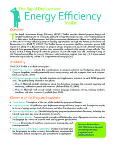 The Rapid Deployment  Energy Efficiency Toolkit  Overview