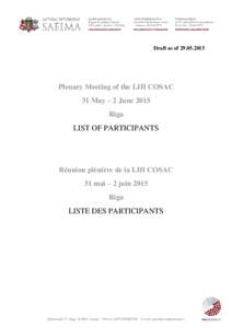 Draft as ofPlenary Meeting of the LIII COSAC 31 May – 2 June 2015 Riga