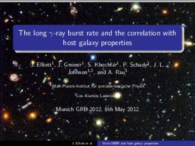 The long -ray burst rate and the correlation with host galaxy properties