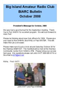 Big Island Amateur Radio Club BIARC Bulletin October 2008