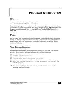 Standards organizations / Electricity / NFPA 70E / National Safety Council / Emergency management / Arc flash / Lockout-tagout / Safety / Occupational safety and health / Electrical engineering