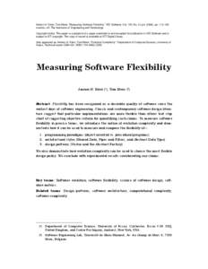 Measuring Software Flexibility