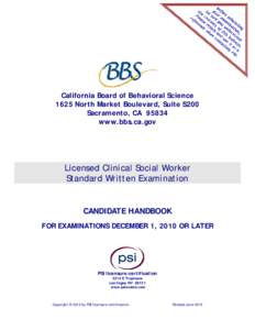 BBS LCSW Standard Written Examination Candidate Handbook