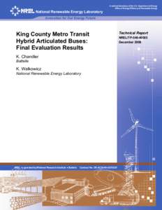 King County Metro Transit Hybrid Articulated Buses: Final Evaluation Results