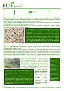SOIL Soil is a most valuable but largely non-renewable resource performing many functions vital to life such as providing necessary structural and nutritional support for food and biomass production, storage, filtration 