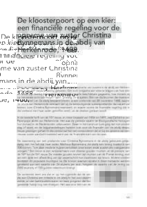 De kloosterpoort op een kier: een financiële regeling voor de opname van zuster Christina Bynnemans in de abdij van Herkenrode, 1488. Rombout Nijssen