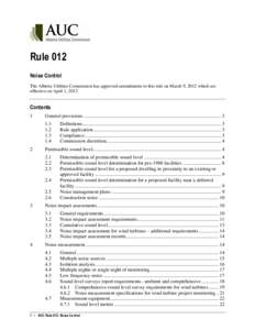 AUC RuleNoise Control (draft Revised edition, March 2, 2011)