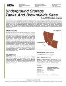 Underground Storage Tanks And Brownfields Sites CALIFORNIA/Los Angeles