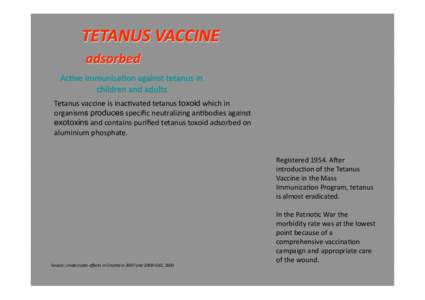 Tetanus vaccine is inacJvated tetanus toxoid which in  organisms produces speciﬁc neutralizing anJbodies against  exotoxins and contains puriﬁed tetanus toxoid adsorbed on 