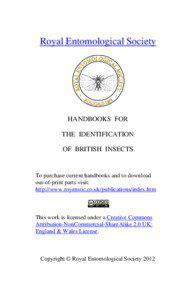 Royal Entomological Society  HANDBOOKS FOR