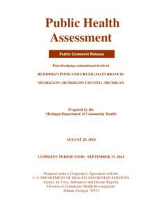 Public Health Assessment Public Comment Release Post-dredging contaminant levels in RUDDIMAN POND AND CREEK (MAIN BRANCH)