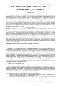 Térinformatika MSc BMEEOFT6NYÍLT FORRÁSKÓDÚ ASZTALI SZOFTVEREK FAJTÁI ÉS TÉRINFORMATIKAI ALKALMAZÁSUK Moka Dániel Abstract: This publication aims to demonstrate the knowledge of open source(OS) softwar