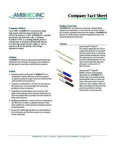 AMBIMEDINC  Company Fact Sheet World Class Healthcare Products