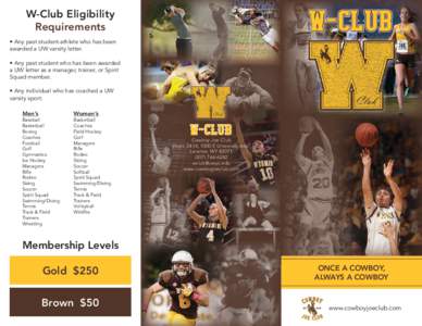 W-Club Eligibility Requirements W-Club  • Any past student-athlete who has been