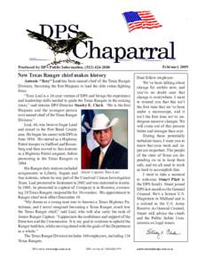 page 1  Produced by DPS Public Information, ([removed]New Texas Ranger chief makes history