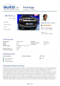 Ford Kuga Inseratsnummer:  € (Brutto € (Netto) 19 % MwSt.