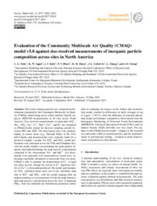 Geosci. Model Dev., 8, 2877–2892, 2015 www.geosci-model-dev.netdoi:gmd © Author(sCC Attribution 3.0 License.  Evaluation of the Community Multiscale Air Quality (CMAQ)