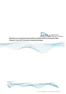ASTRA Submission to ACMA Temporary Trials of 3D TV - Final