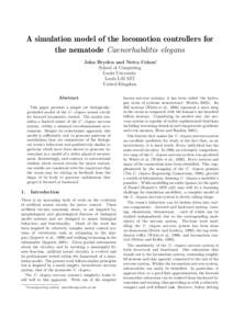 A simulation model of the locomotion controllers for the nematode Caenorhabditis elegans John Bryden and Netta Cohen∗ School of Computing Leeds University Leeds LS2 9JT