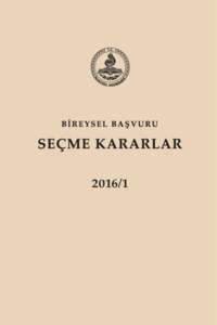 2016/1  BİREYSEL BAŞVURU SEÇME KARARLAR