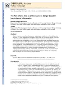 Uric acid / Rheumatology / Nitrogen metabolism / Hyperuricemia / Inflammasome / Gout / NOD-like receptor / Urate oxidase / Arthropathy / Biology / Medicine / Inborn errors of purine-pyrimidine metabolism