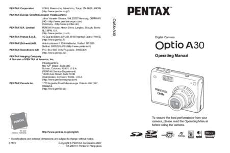 Pentax cameras / Digital camera / Camera / Image stabilization / Secure Digital / Optics / Pentax K200D / Pentax K20D / Photography / Technology / Digital photography
