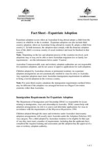 Fact Sheet - Expatriate Adoption