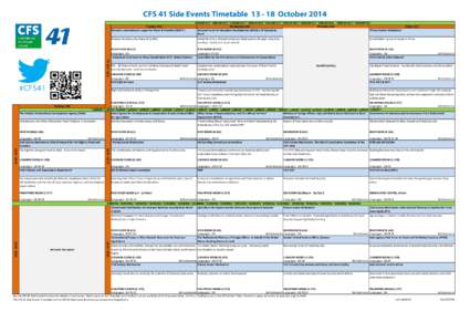 CFS 41 Side Events Timetable[removed]October[removed]30 am Tuesday 14th Women’s International League for Peace & Freedom (WILPF )