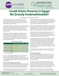 School of Oriental and African Studies  Number 52, May 2010 Could Urban Poverty in Egypt Be Grossly Underestimated?