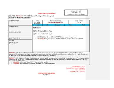 Version 18 (Final) UpdatedIncludes CAO feedback changes TOP SECRET//SI//NOFORN COURSE: (TS//SI//NF) OVSC1205 Special Training on FISA (Analytical)