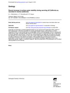 Aquatic ecology / Physical geography / Stratification / Mixed layer / Globigerina bulloides / Thermocline / Isopycnal / Diatom / Proxy / Oceanography / Water / Physical oceanography