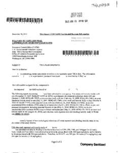 REHIVED  December 28, 2011 This Report CONTAINS Confidential Business Information 8EHQ-1211-18166H