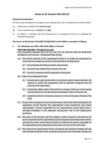 Annex to ED DecisionR  Annex to ED DecisionR Proposed amendments The text of the amendment is arranged to show deleted text, new or amended text as shown below: (a)