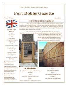 Fort Dobbs State Historic Site  Fort Dobbs Gazette MarchVolume XV Issue 1