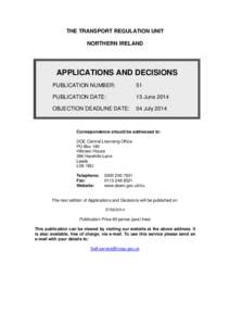 APPLICATIONS AND DECISIONS