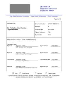 ORAU TEAM Dose Reconstruction Project for NIOSH Oak Ridge Associated Universities I Dade Moeller & Associates I MJW Corporation Page 1 of 28