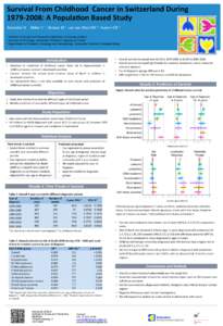 Survival	
  From	
  Childhood	
  	
  Cancer	
  in	
  Switzerland	
  During	
   1979-­‐2008:	
  A	
  Popula)on	
  Based	
  Study	
   Schindler M 1, Mitter V 1, Grotzer M 2, von der Weid NX 3, Kuehni CE 1 1