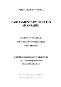 EXTRACTFROMBOOK  PARLIAMENT OF VICTORIA PARLIAMENTARY DEBATES (HANSARD)