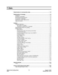 Oats – Chapter 7 – Official Grain Grading Guide