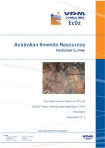 Australian Ilmenite Resources Radiation Survey Australian Ilmenite Resources Pty Ltd SILL80 Project, Mining Lease Application[removed]DW090024